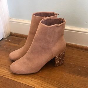 Old navy pink booties with sparkle heel